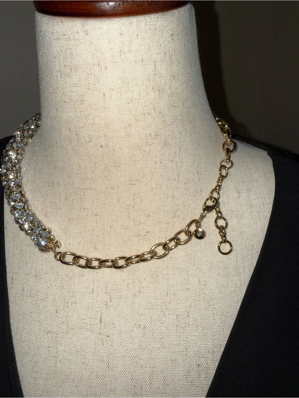 J. Crew Gold Tone Braided Crystal Necklace